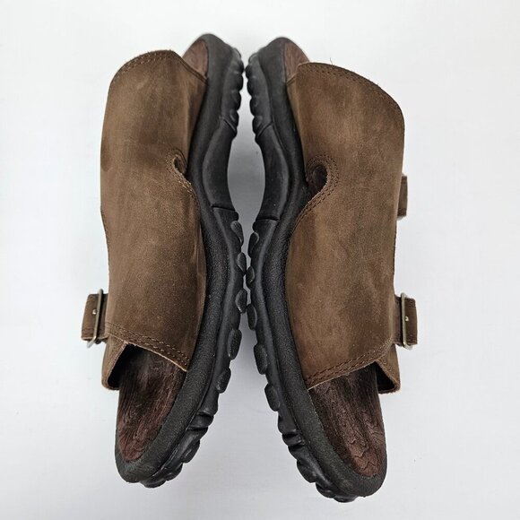 TEVA Alexandra Shoc Pro Brown Leather Adjustable Double Buckle Slide Sandal 11 - Picture 6 of 12